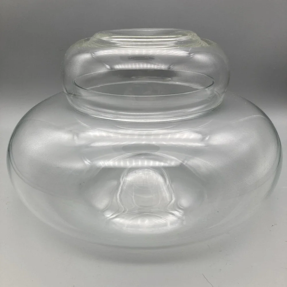 Vintage MCM Corning Creative Clear Glass Stackable Jar Canister  Round